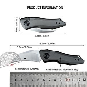 Cuchillo Plegable Portátil de Acero Inoxidable con Punta de Lanza, Hoja CPM154 (0.3mm de Grosor), 13cm de Longitud Total, Mango de Aluminio, OEM - Product Image 6