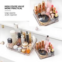 Baki Organizer Makeup meja rias, tempat alat tulis kantor Display kosmetik plastik bening