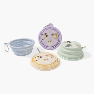Bols pliables en silicone pour chiens, chats et petits animaux, faciles à laver, 3 en 1, pliables avec mousquetons pour nourriture et eau - Product Image 1