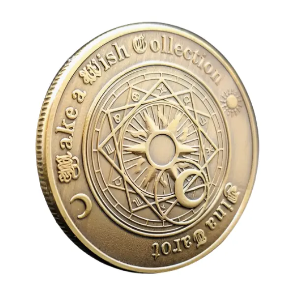 Monedas conmemorativas de taro europeo y americano Moneda de constelación coleccionable Día de la suerte y brillo de la luna Moneda de los deseos, oro y plata