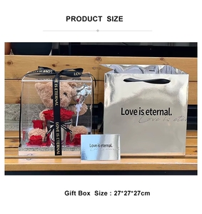 Coffret en acrylique miroir AM-PFHJ03 Ours en peluche de luxe 2025 – Roses éternelles préservées d'Ammy – Cadeaux de Noël pour la meilleure maman - Product Image 6