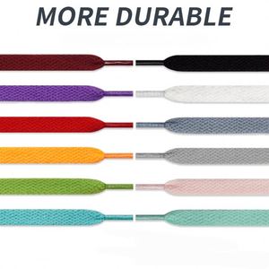 Cordones de Zapatos Personalizables de Alta Calidad, Impresos, de 8mm de Ancho, de Una Sola Capa, de 50-200cm de Largo, 57 Colores, Cordones Planos Casuales de Poliéster - Product Image 3
