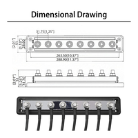 Barre Omnibus Robuste de 600 A Bloc de Distribution Électrique pour Batterie Marine VR Voiture 48 V CC avec 8 Bornes M10 (3/8") Boîtier de Barre Omnibus