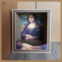 Maison-griffoir créative de luxe pour chat, en carton, design Mona Lisa, avec cadre de peinture célèbre, pour chats d'intérieur