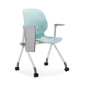 School Furniture Classroom Modern Wholesale PP Plastic <b>Chair</b> Customized Colors Office Visitor Training <b>Chairs</b> With Writing <b>Pad</b> - Product Image 1