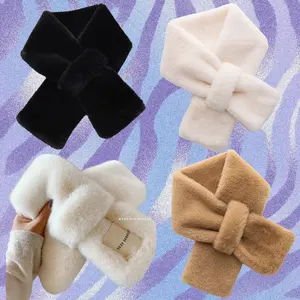 Bufanda de piel de conejo de imitación suave para mujer, bufanda de redecilla multicolores, súper suave, buena calidad, bufandas de conejo de imitación