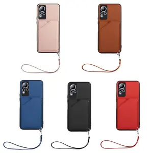 For Infinix note 11 Wallet case back cover with sling, Shockproof credit card case for Infinix For Samsung S23