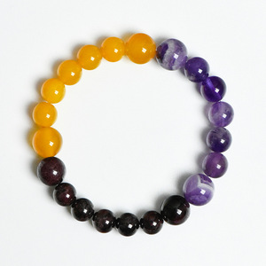 Pulsera de Cuentas Redondas de Cristal Natural de las 12 Constelaciones, Colgante de Piedra de los Doce Signos, Citrino, Ágata Roja, Tejido Coleccionable - Product Image 5