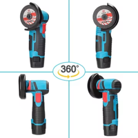 Mini-meuleuse d'angle sans fil sans balais 500W, outil électrique portable de meulage, de découpe et de polissage avec 2 batteries pour le bricolage à domicile