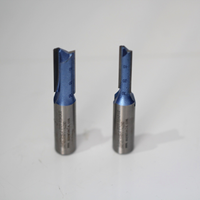 Juego de fresas rectas CNC para trabajar la madera, fresas de ranurar con punta de carburo de tungsteno, recubrimiento de titanio nano azul TiCN para routers CNC portátiles