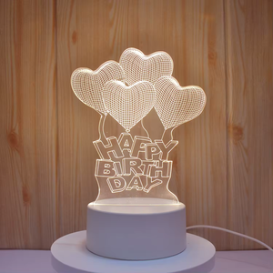 Lampada da Tavolo LED 3D in Acrilico con Effetto Illusione Ottica, Luce Calda Touch per Bambini, Luce Notturna a Forma <span class=keywords><strong>di</strong></span> Rosa Promessa d'Amore - Product Image 2