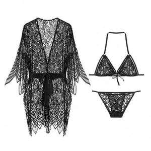 Robe longue sexy en dentelle pour femme, peignoir en maille, vêtements de nuit, tenue de plage estivale, lingerie, robes pour femme - Product Image 4