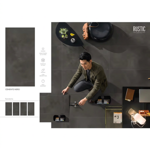 Black Grey Marble Look Full Body Porcelain Tiles 600x1200mm Luminous Decorative <b>Wall</b> Floor Interior - Product Image 6