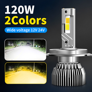ไฟหน้า LED 120W 2สี6500K สีขาว3000K สีเหลืองทอง12V 24V H4 H11 <span class=keywords><strong>H7</strong></span> 9005 9006 9012ท่อความร้อนทองแดงคู่880 - Product Image 1