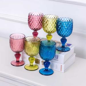 Nouveaux gobelets en verre au design vintage, <span class=keywords><strong>différents</strong></span> styles, gobelets à eau en gros, gobelets en verre vert gaufré <span class=keywords><strong>de</strong></span> 265 ml et 330 ml pour la maison et les fêtes - Product Image 1