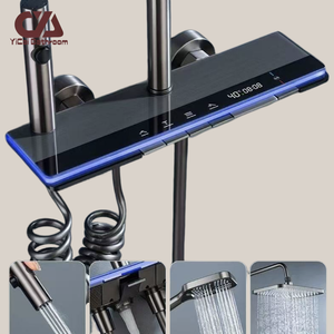 Nuovo Design Set <span class=keywords><strong>Doccia</strong></span> Grigio Canna di Fucile, <span class=keywords><strong>Doccia</strong></span> a Parete <span class=keywords><strong>con</strong></span> Quattro Funzioni, Set <span class=keywords><strong>Doccia</strong></span> <span class=keywords><strong>con</strong></span> Rubinetto e Display Digitale LED - Product Image 3