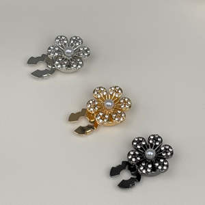 Ingrosso a 3 colori con bottoni a scatto a forma di fiore lucide perle artificiali in zirconi per camicie compleanni - Product Image 5