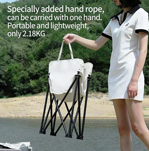 Silla Plegable Portátil Tipo Luna, Negra, para Exteriores, Camping, Jardín, Ligera, para Pesca, Viajes, Glamping - Product Image 5