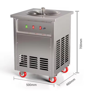 Nhà sản xuất kem cắt dày thương mại Nồi đơn áp lực duy nhất Chảo tròn nhà sản xuất kem chiên trái cây máy sữa chua quầy hàng - Product Image 3