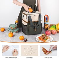 Femmes 20L isolé pliable lettre motif boîte à lunch étanche Double pont sac isotherme accès rapide fermeture à glissière en Oxford