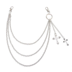 <b>Cross</b> <b>Chain</b> Pants <b>Chain</b> Zinc Alloy Detachable Unisex Daily Wear Fashion Body <b>Chain</b> - Product Image 5