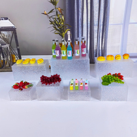Lot de 7 Présentoirs Réhausseurs Alimentaires en Acrylique Transparent pour Buffet et Fête