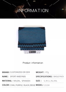 Genouillère de compression élastique, anti-glisse, pour hommes et femmes, 10 pièces, personnalisé en 3D, pour le sport, basket-ball - Product Image 3