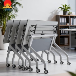 Mesa de entrenamiento plegable Hongsheng con silla combinada 1606, mesa de conferencias móvil y apilable para sala de capacitación escolar - Product Image 1