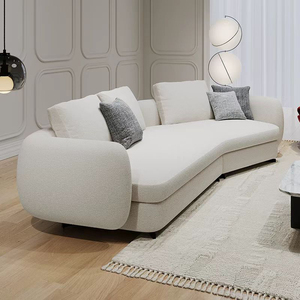 Sofá de tela de estilo crema moderno, lujosos sofás italianos de tres plazas para el hogar, sofás suaves, sofá de esquina de gama alta para sala de estar - Product Image 3