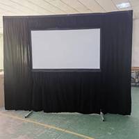 Toile de projection portable 60-400 pouces à pliage rapide 4K HD 3D avant et arrière avec kit de robe noire pour grand spectacle en plein air