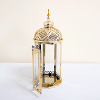 Lanterne marocaine en métal plaqué or Luckygoods QT260171, porte-bougie pour le Ramadan, mariage, décoration de la maison
