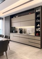 Cuisine complète sur mesure de style européen, armoires de cuisine modernes intégrées avec plan de travail personnalisé