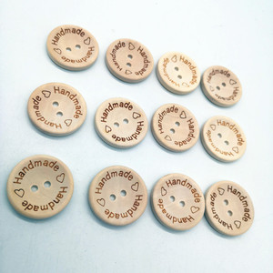 <span class=keywords><strong>Handmade</strong></span> vòng bằng gỗ may nút với 2 lỗ & khắc chữ Gỗ Thủ công mỹ nghệ cho may - Product Image 3
