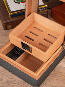 लकड़ी के प्रीमियम सिगार भंडारण के साथ 30-50 सिगार लक्जरी सिगार बॉक्स को दराज के साथ रखा गया - Product Image 4