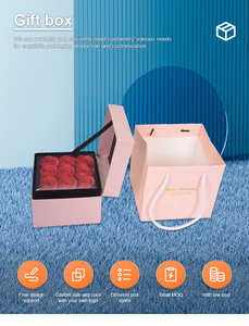 Ngày Valentine vòng Vòng cổ hoa hồng Hộp Quà Tặng hai lớp xà phòng hoa hồng Hộp Quà Tặng ngăn kéo hộp trang sức in - Product Image 2