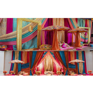 Punjabi Sangeet etapa con Phulkari paraguas Punjabi Mehndi etapa decoración Canadá Punjabi Mehndi ceremonia decoración Props - Product Image 1
