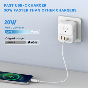 Adattatore da Viaggio LEISHEN USA con 2 USB-<span class=keywords><strong>A</strong></span> e 2 USB-<span class=keywords><strong>C</strong></span>, Caricatore Universale per Canada, Messico, Colombia, Taiwan, Giappone - Product Image 5
