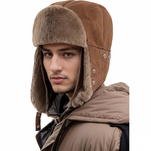 Gorro de hombre con solapa para el cuello, gorros de invierno cálidos, gorro de calavera con orejeras a prueba de viento - Product Image 1