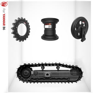 Детали ходовой части для мини-экскаватора <span class=keywords><strong>Yanmar</strong></span> <span class=keywords><strong>B6</strong></span>, резиновая направляющая с передним натяжным роликом, комплект несущих роликовых звездочек - Product Image 1