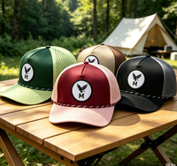 Topi Baseball Bordir Logo Kustom 5 Panel Dua Warna dengan Lubang Laser Cut dan Tali di Pinggir untuk Golf dan Aktivitas Luar Ruangan Sehari-hari