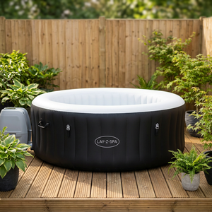 Bain à remous gonflable portable moderne en PVC GECKO Control avec garantie de 2 ans pour massage à pompe manuelle Noir/Blanc pour la maison et le jardin - Product Image 2