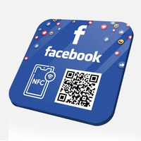 Carré de haute qualité 100mm 120mm impression personnalisée Google Review plaque acrylique étiquette NFC