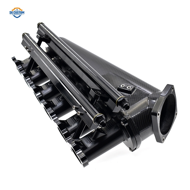 SK CUSTOM 12 Injector Carbon Fiber + Billet Aluminum Intake Manifold for Toyota 1JZ 2JZ GTE Engine