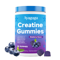 Gummies de créatine en gros OEM saveur framboise bleue 5g pour la croissance musculaire et la force des athlètes, sans OGM, végétaliennes, sans sucre, marque privée