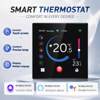 Termostat Pemanas Lantai Pintar WiFi Tuya Layar Sentuh 3A Pengontrol Suhu dengan Alexa Google Home untuk Hotel Villa