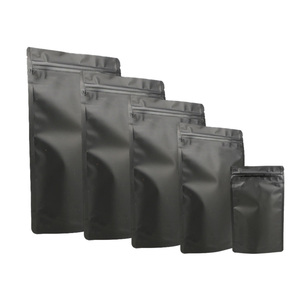Resealable Matte Black Package <strong>Stand</strong> up <strong>Pouch</strong> Aluminum Foil Packaging <strong>Zip</strong> Lock Bag Doypack Storage Food Mylar Bags - Product Image 1