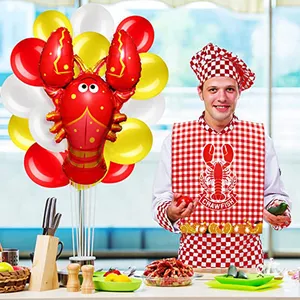 Cheaper Custom Crawfish Crab Accessories Seafood Boil Disposable Plastic Apron Lobster Adult Bibs For Restaurant
