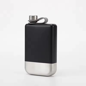 9oz Black Stainless Steel Square <b>Water</b> Liquor Whisky Alcohol Pocket Hip Flasks With <b>Custom</b> Laser Logo - Product Image 4