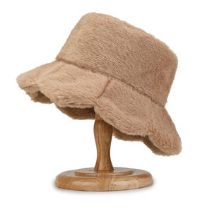 Cappello da pescatore dolce con volant morbido cappello da pescatore invernale con foglia di loto in peluche cappello da pescatore soffice da donna per ragazze - Product Image 4