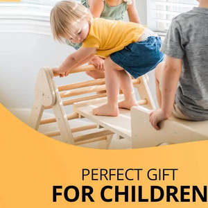 Set Triangolo di Pikler in Legno XIHA con Rampa, Triangolo da Arrampicata Pieghevole per Bambini, Set da Palestra Montessori per Interni - Product Image 6